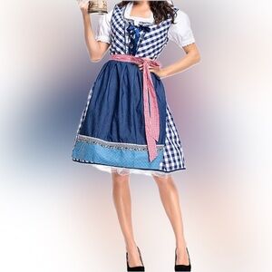 Women’s German Oktoberfest Costume (Dirndl, Cosplay Maid Dress, Bavarian Dress)